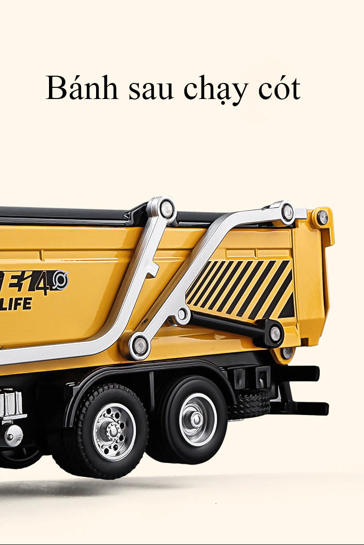 Đồ chơi xe tải vận chuyển KAVY -31 bằng kim loại nguyên khối có nhạc và đèn kích thước lớn nâng hạ thùng
