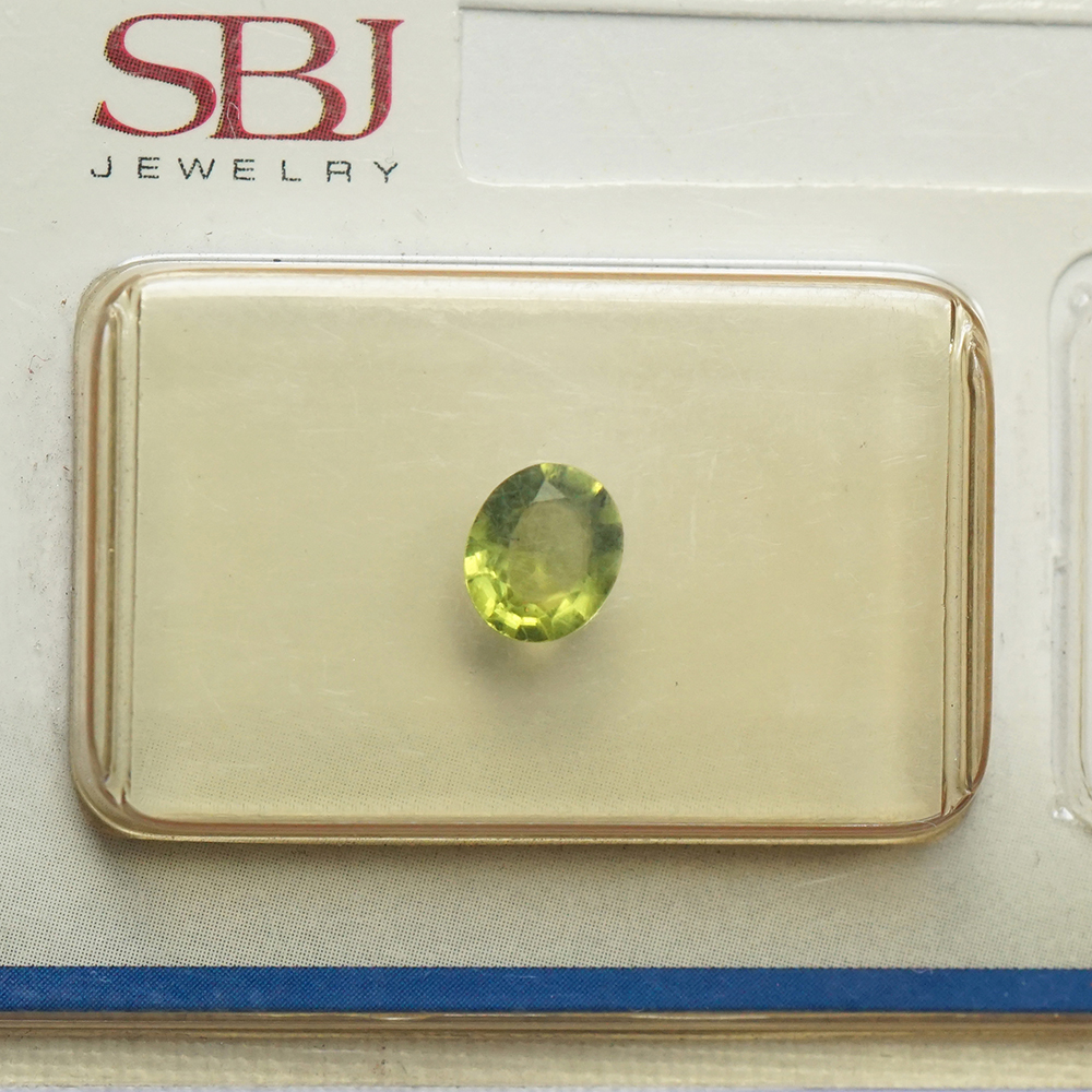 Mặt Đá Quý Peridot Ngọc Olivin Tự Nhiên Kiểm Định Mài Giác Oval