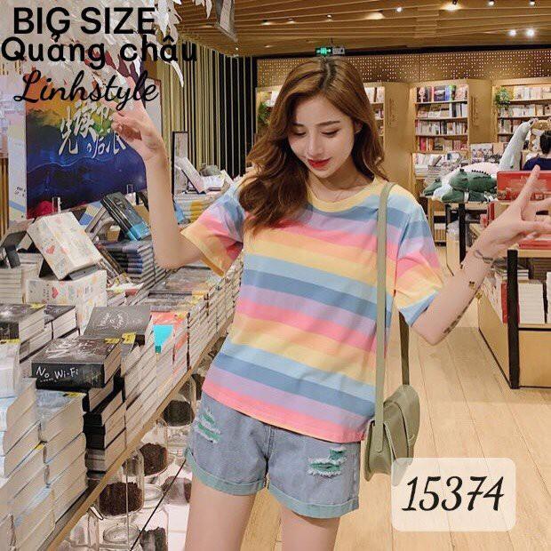 15374 Áo BIG SIZE sọc Cầu vòng