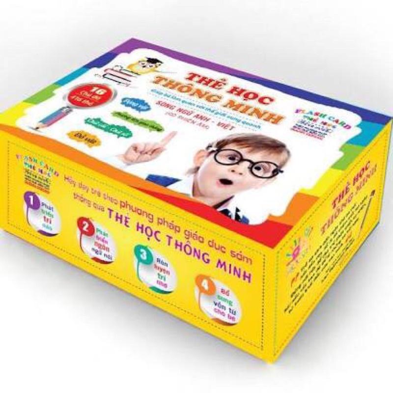 Bộ thẻ học song ngữ gồm 16 chủ đề 416 thẻ thông minh Flashcard cho bé