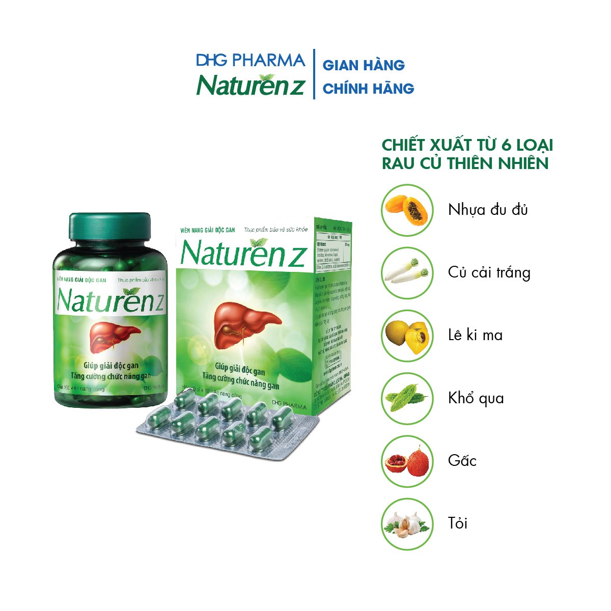 TPCN Naturenz hỗ trợ hạ men gan Hộp 1 chai x 100 viên - Chính hãng DHG Pharma
