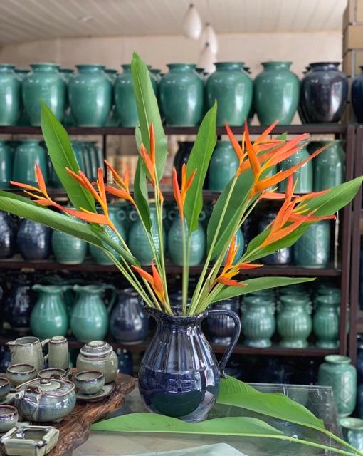 Lọ hoa dáng bình sữa men hoả biến kính Gốm sứ Bát Tràng cao câp cao 27cm