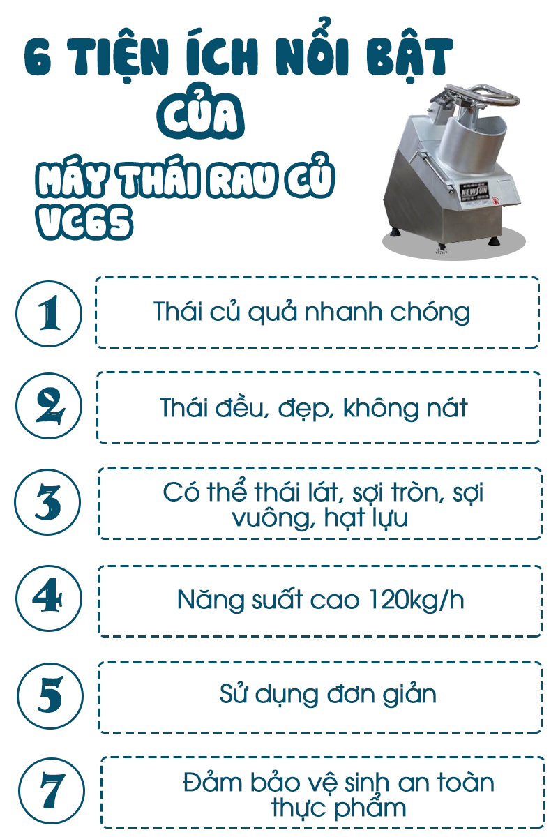 Máy Thái Rau Củ Quả NEWSUN VC65 - Hàng Chính Hãng