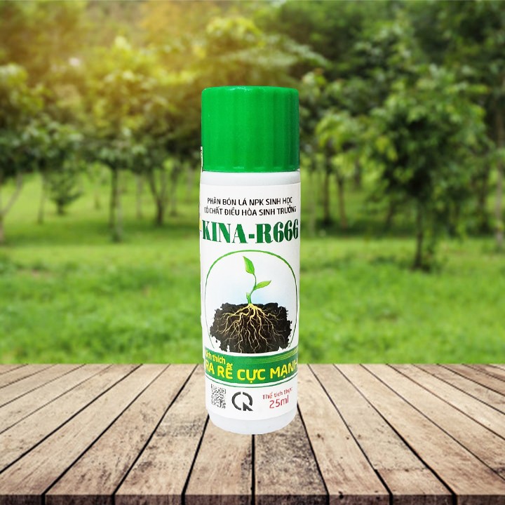 Phân bón là NPK có chất điều hòa sinh trưởng KINA R666 - Lọ 25ml - Kích thích ra rễ cực mạnh VTNN Nông Điền Trang