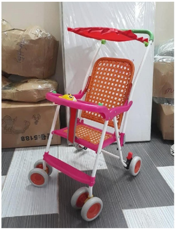 Xe đẩy mây gấp - màu cho bé trai- chọn mẫu ngẫu nhiên