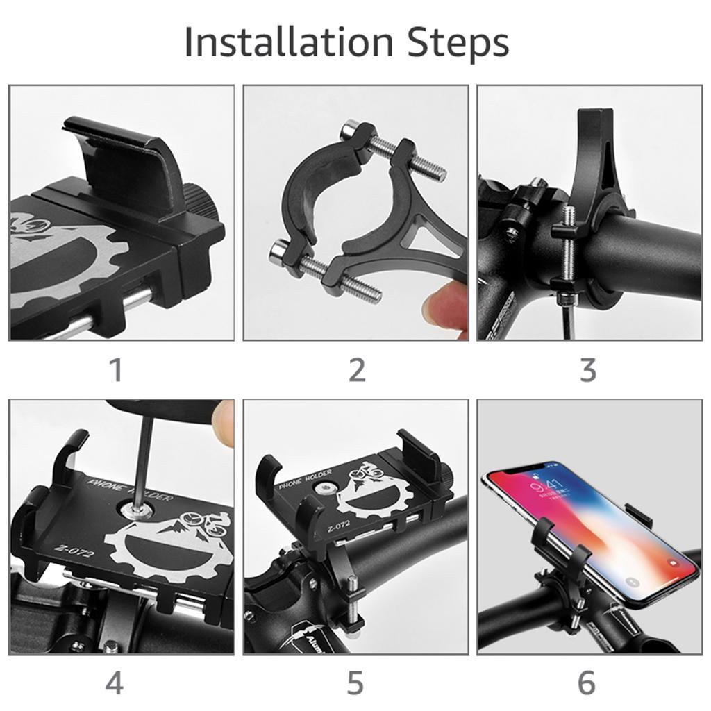 Bike Motorcycle  Handlebar Mount Holder Stand For 3.5"-6.5"  Black