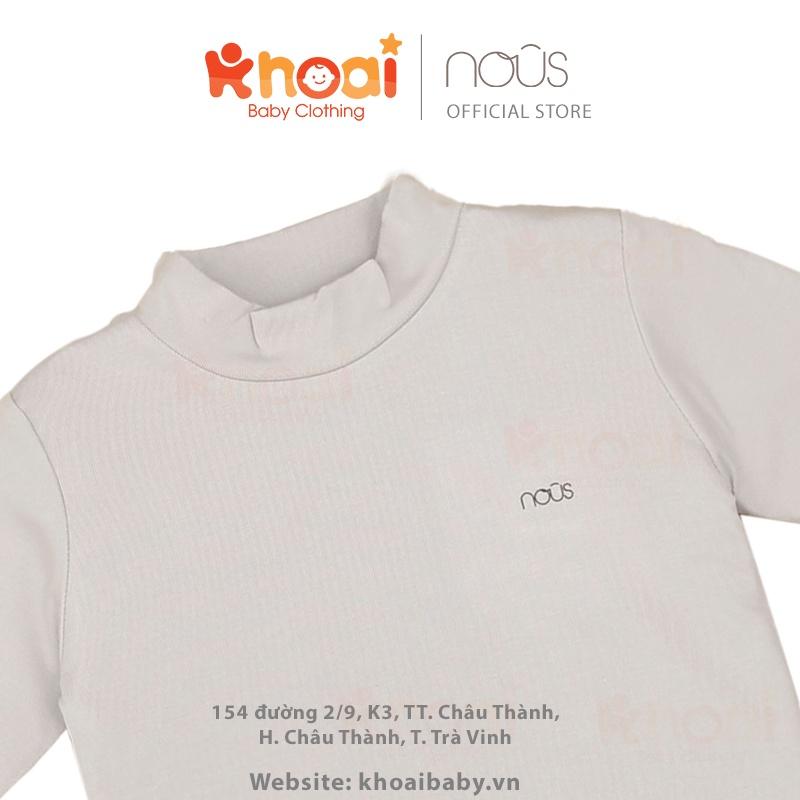 Áo cổ lọ Nous 3cm ghi nhạt - Chất liệu Nu Petit 95% cotton thiên nhiên