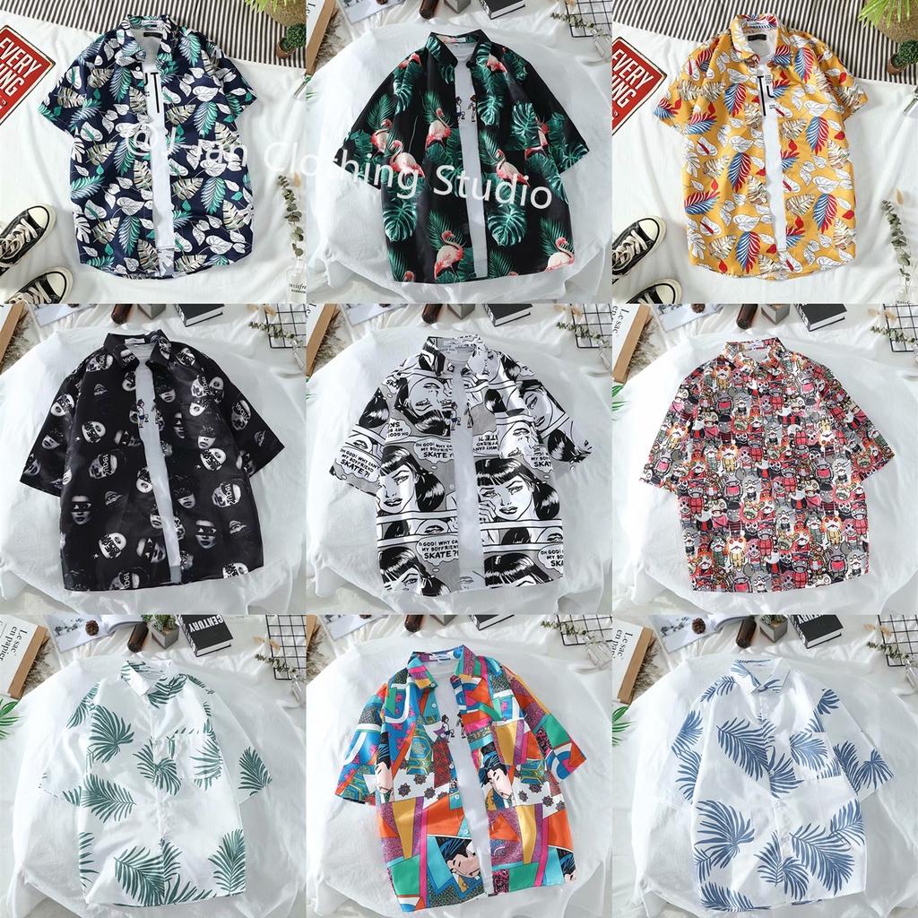 Áo Sơ Mi Nam Ngắn Tay In Hoa