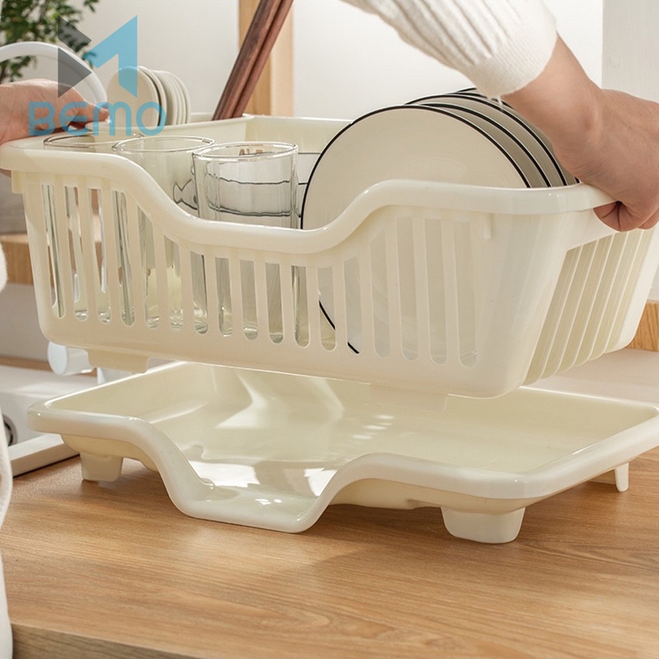 Rổ Úp Bát Chén Dĩa - Khay Kệ Đựng Chén Bát Dĩa Đũa Muỗng Có Khay Hứng Nước Tiện Lợi ZA40