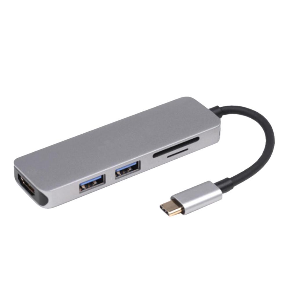 USB C Hub USB 3.0 Adapter Dock with 4K HDMI TF/SD Card Reader for MacBook