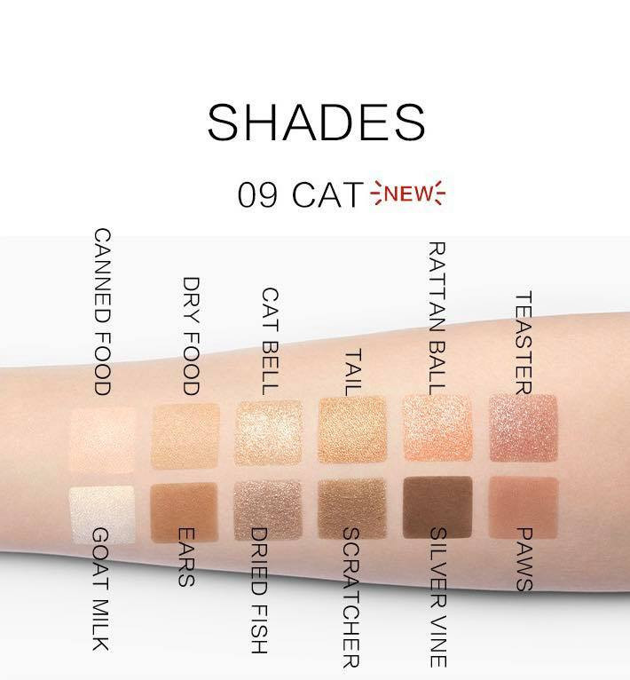 Bảng Phấn Mắt Perfect Diary Bảng Màu Mèo Cat 14g Kèm Cọ
