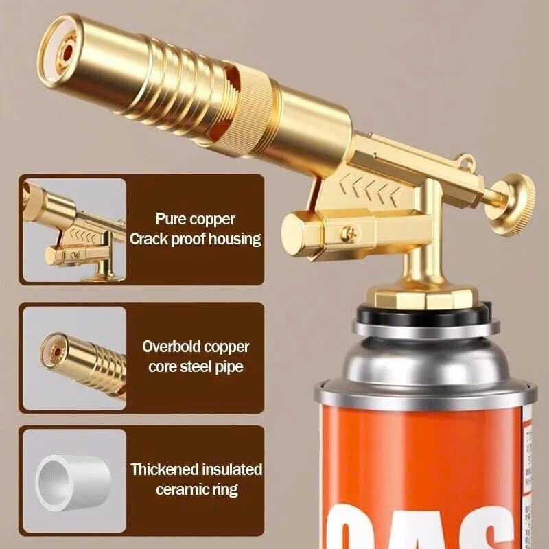 Đèn Khò Gas Mini Lõi Đồng Cực Bền – Ngọn Lửa Xanh Chuẩn, Nhiệt Cao, Tiết Kiệm Ga