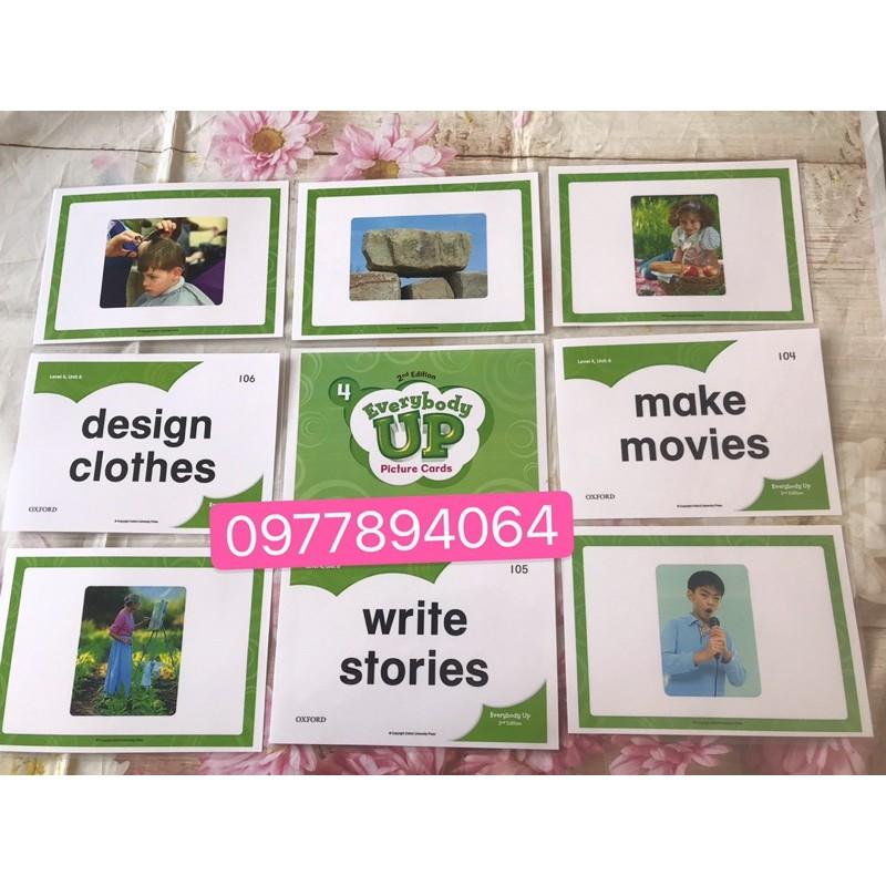 Thẻ Flashcards Tiếng Anh Everybody up 4 ép plastics bền đẹp