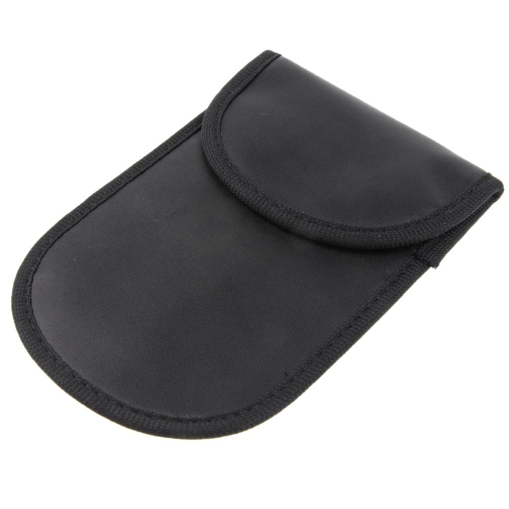 Signal Shielding Blocker Leather Bag Key Fob RFID Blocking Pouch Security Wallet