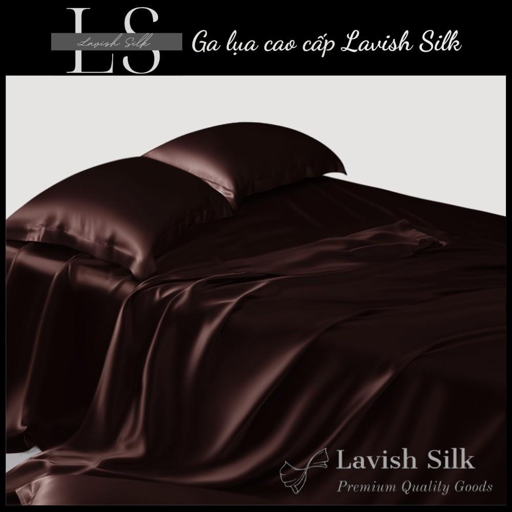 Trọn Bộ Chăn Ga Gối Lụa Lavish Silk Cao Cấp Mát Lạnh Hàng Loại 1 - Nâu Socola