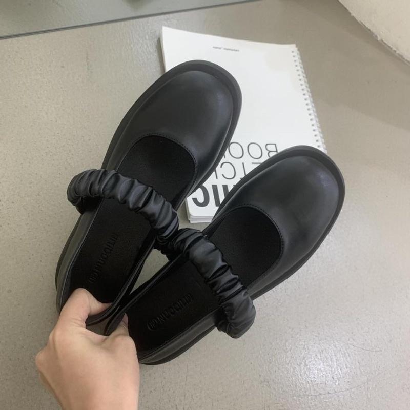 Giày Búp Bê Lolita 4 Cm Dây Chun Ôm Chân Phong Cách Hàn Quốc