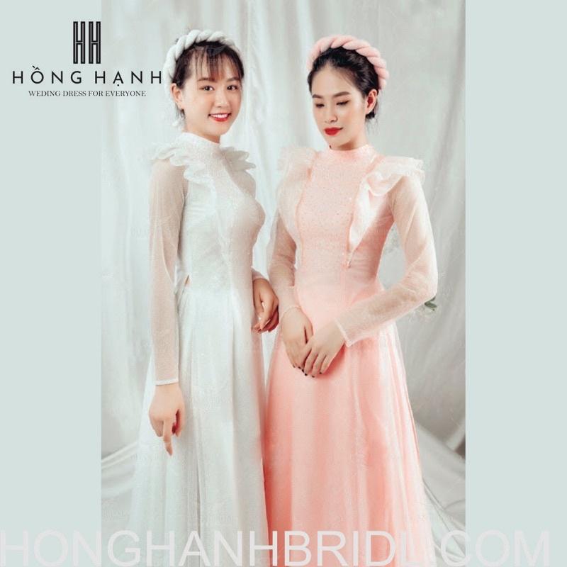 Áo Dài Dâu/ Cực Phẩm Cao Cấp Chất Liệu Satain, Lụa Mỹ, gấm../ Áo Dài Hồng Hạnh
