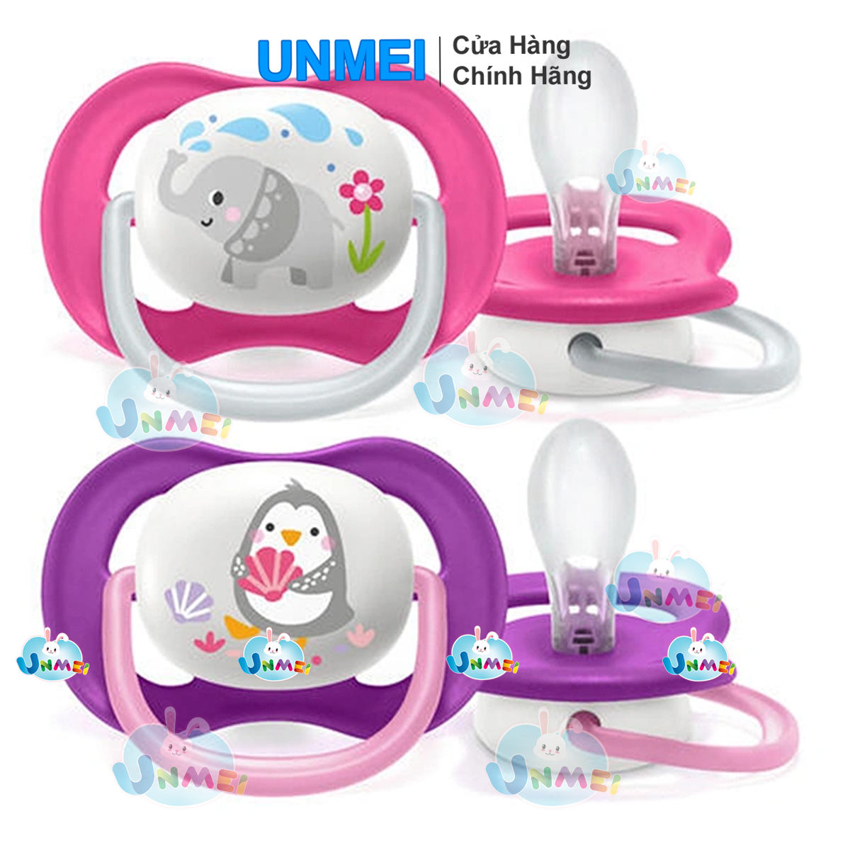 Ti ngậm thông khí Philips Avent Ultra Air, ti giả cho bé 0-18 tháng, vỉ đôi kèm hộp khử trùng tiện lợi