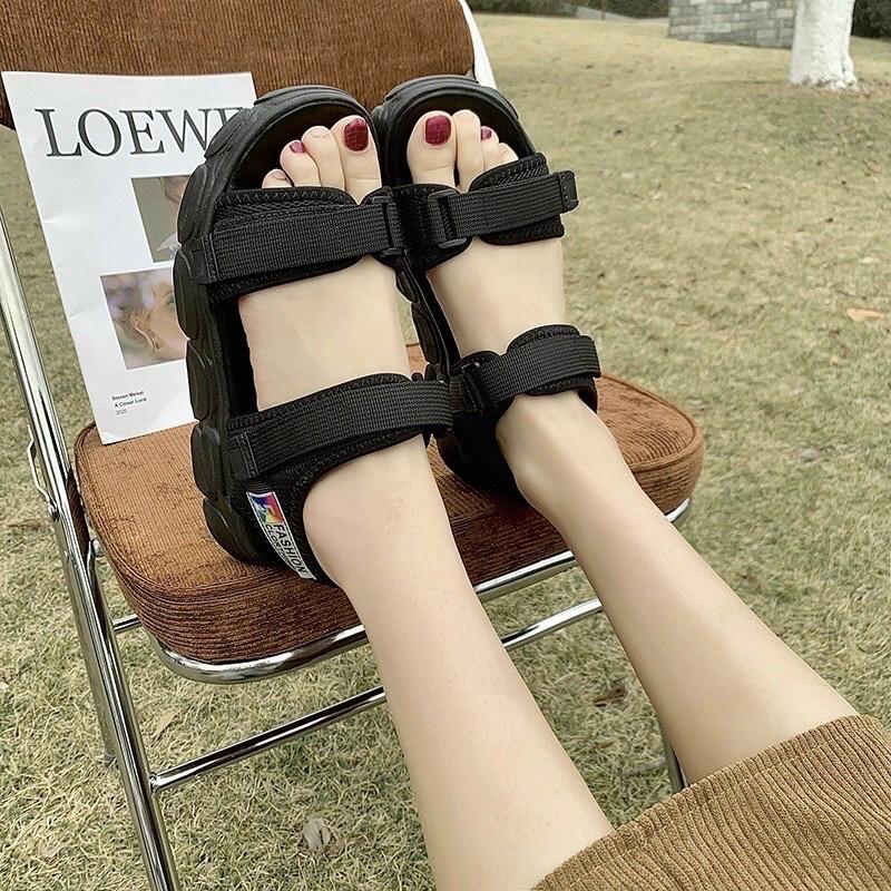 Sandal nữ, sandal 2 quai học sinh quai dán FASHION có thể điều chỉnh độ rộng bàn chân tiện lợi, siêu nhẹ