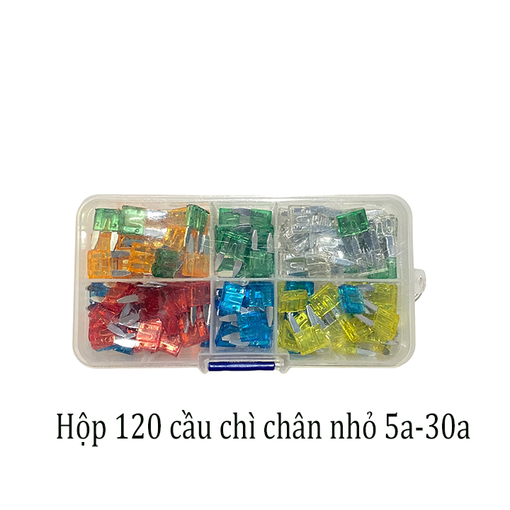 Bộ 120 Cầu Chì chân nhỏ Dự Phòng cho Xe Hơi, Xe Máy, Xe Tải