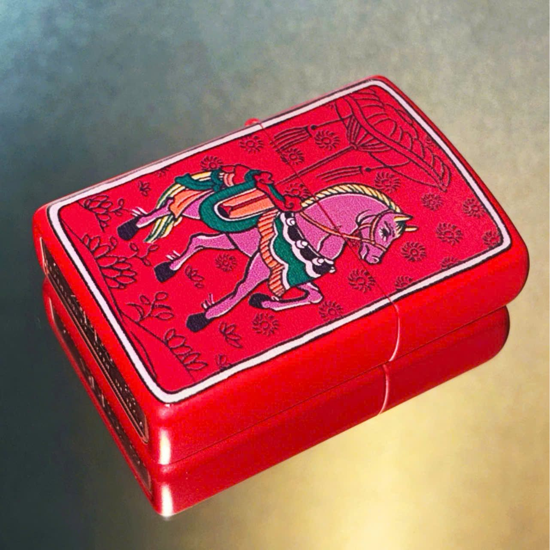 Bật lửa Zippo Year of the Horse - Phiên Bản 12 Con Giáp (Tuổi Ngọ) Thiết Kế Việt Nam, Sơn Tĩnh Điện Đỏ May Mắn Chính Hãng