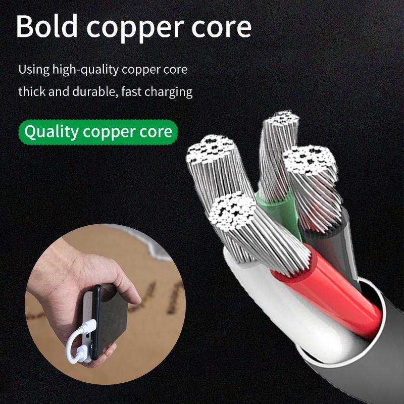 Mini Short Line Bank điện thoại di động điện thoại di động di động USB Type-C Sạc dữ liệu Truyền dữ liệu toàn bộ Cáp dữ liệu 10cm 20cm Màu sắc: Đặt 3