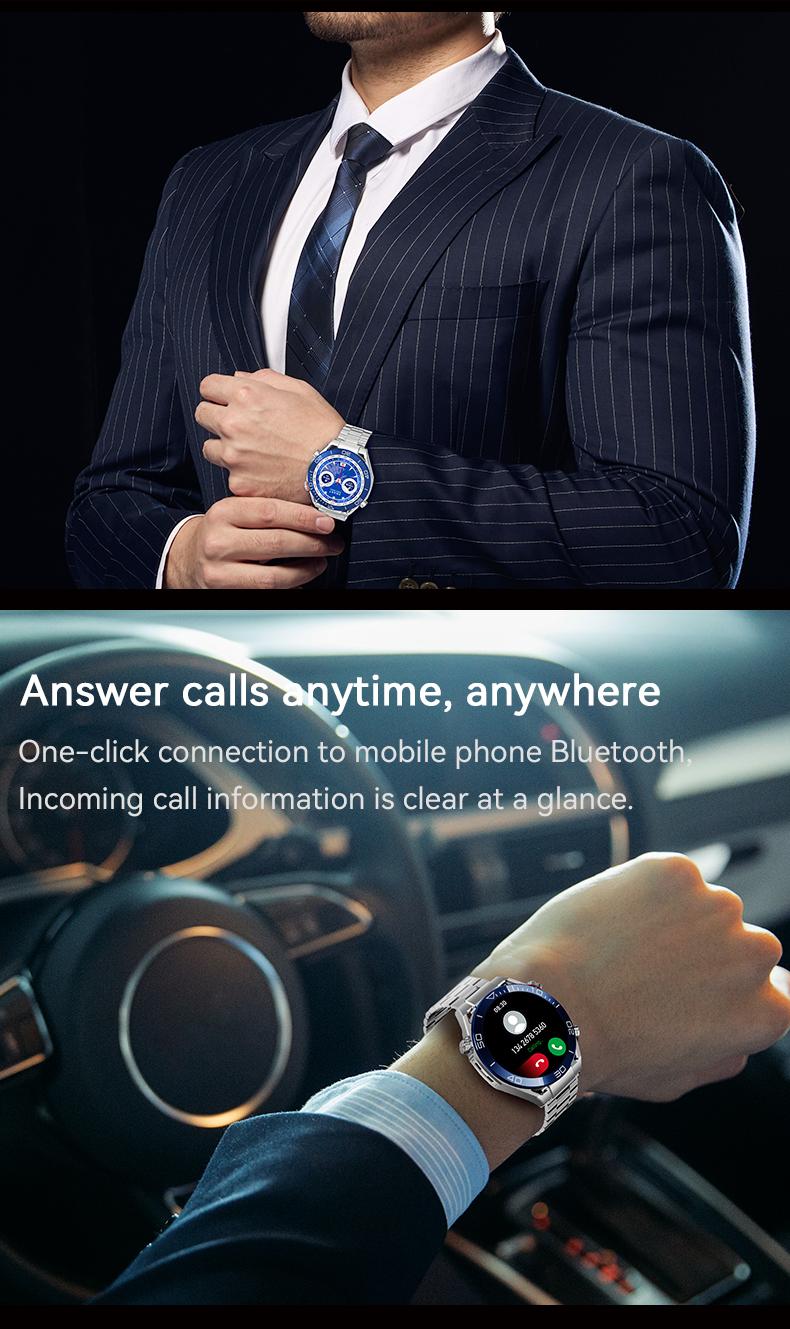 Đồng hồ thông minh HD Ultimate mới dành cho nam giới Đồng hồ thông minh NFC sạc không dây Bluetooth Cuộc gọi GPS Tracker Vòng đeo tay thể dục 2023 Màn hình HD