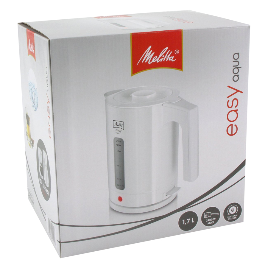 Ấm Đun Nước Siêu Tốc Kettle Melitta Easy Aqua  - Trắng - Hàng nhập khẩu chính hãng  từ Đức