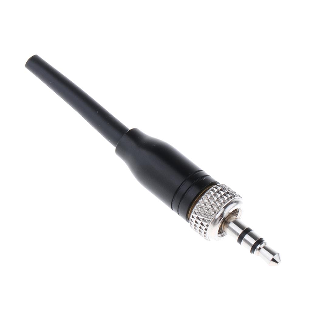 1x 3.5mm Lock Stereo Jack Plug DIY Audio Connector For Microphone Black 6cm