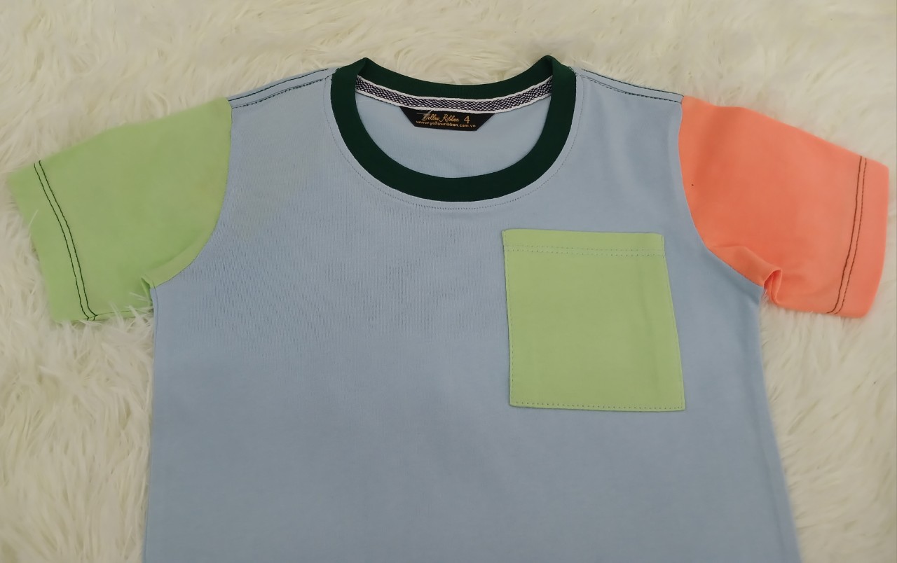 ÁO T - SHIRT BABY UNISEX PHỐI TAY - TÚI