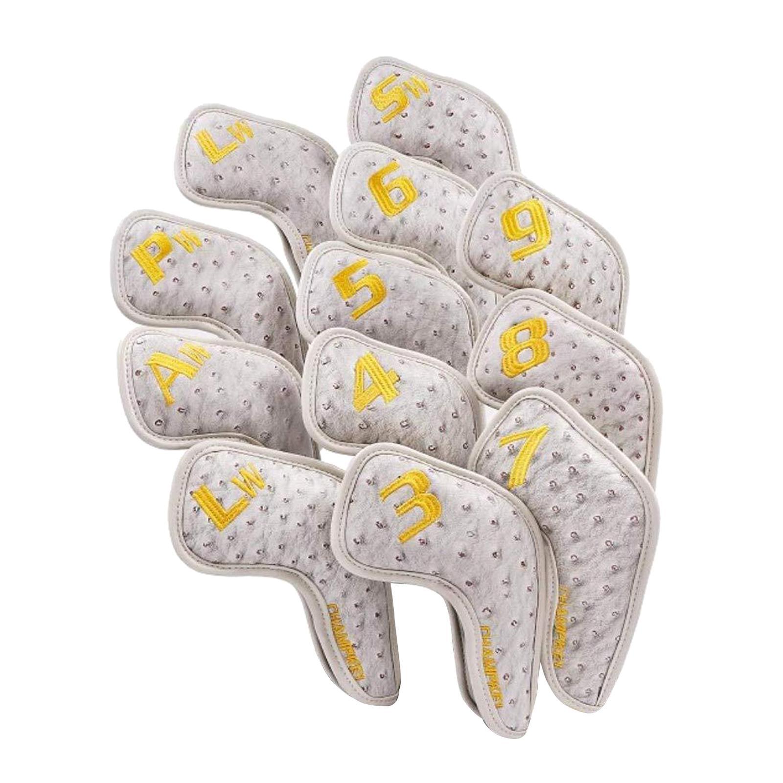 Golf Club Iron Head Cover Golfer Headcovers Protection Waterproof White