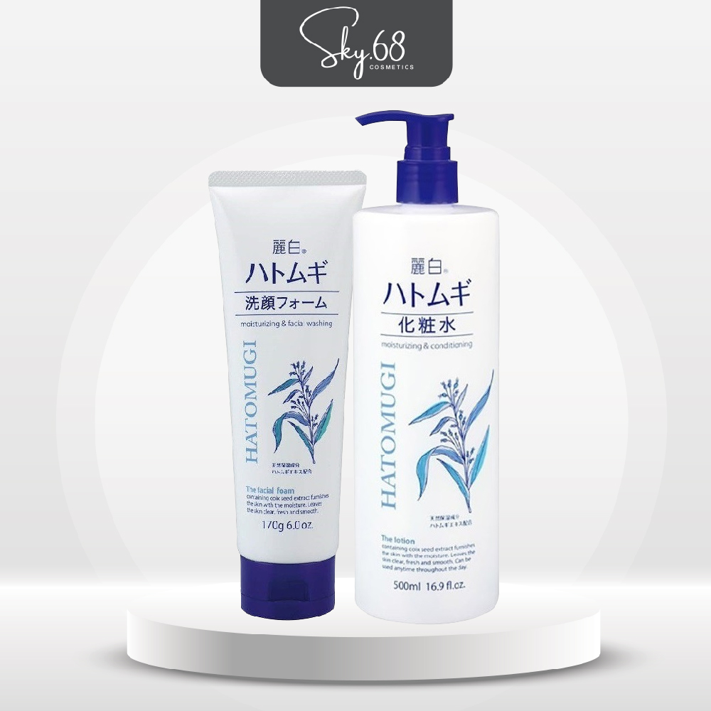 Combo 2 Sản Phẩm Dưỡng Ẩm, Dưỡng Da Trắng Sáng Chiết Xuất Ý Dĩ Hatomugi