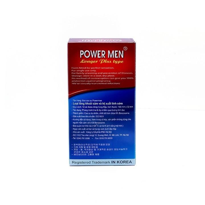 Bao cao su Powermen ngọc trai chống xuất tinh sớm hộp 12 chiếc