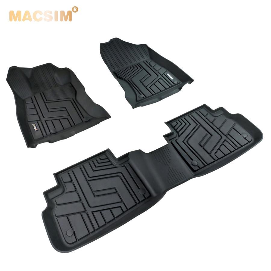 Thảm lót sàn xe ô tô Subaru Forester 2015 + nhãn hiệu Macsim - chất liệu nhựa TPE đúc khuôn cao cấp - màu đen
