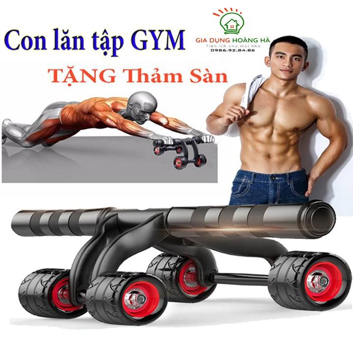 CON LĂN 4 BÁNH TẬP CƠ BỤNG - TẶNG THẢM LÓT CÓ VÂN CHỐNG TRƯỢT LOẠT TỐT NHẤT