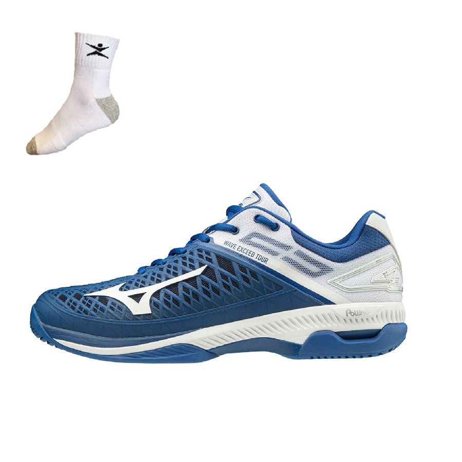 Giày tennis nam Mizuno Wave Exceed Tour 4 AC hàng chính hãng - Tặng kèm tất thể thao Bendu