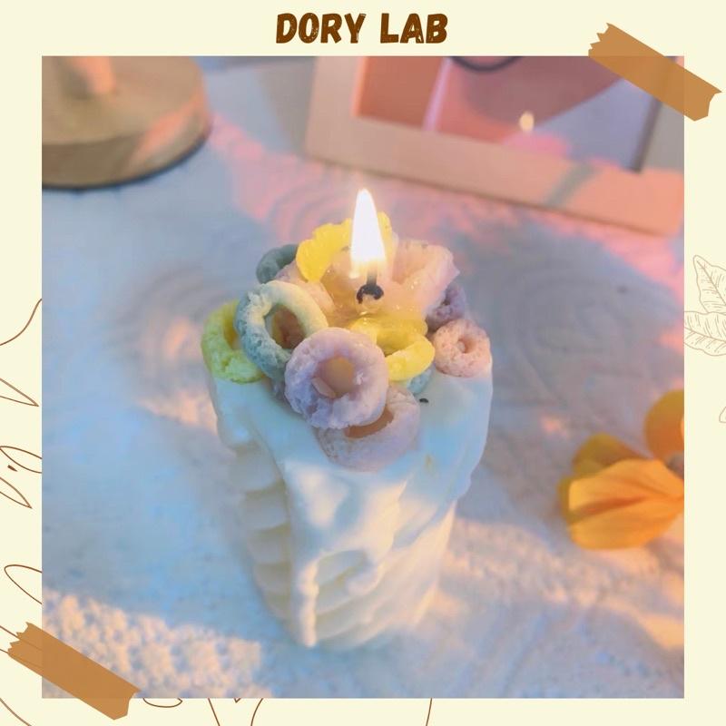 Nến Thơm Trụ Xoắn Phủ Kem Topping Handmade Hàn Quốc, Phụ Kiện Decor Chụp Ảnh - Dory Lab
