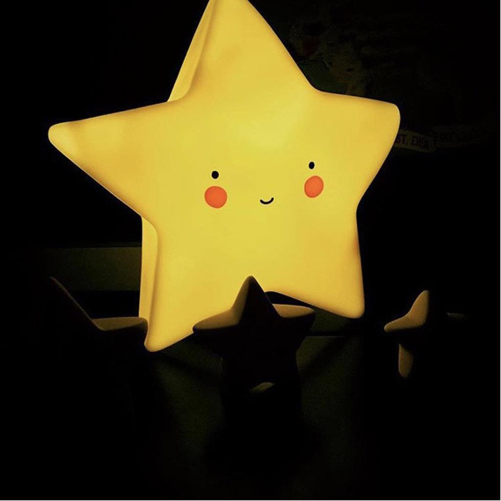 Star Shape Kids Bedroom Night Light Bedside Table Lamp Battery Operated Lamp