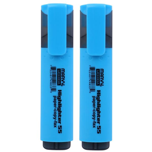 Vỉ 2 Bút Dạ Quang - Marvy HL55 - Fluorescent Light Blue
