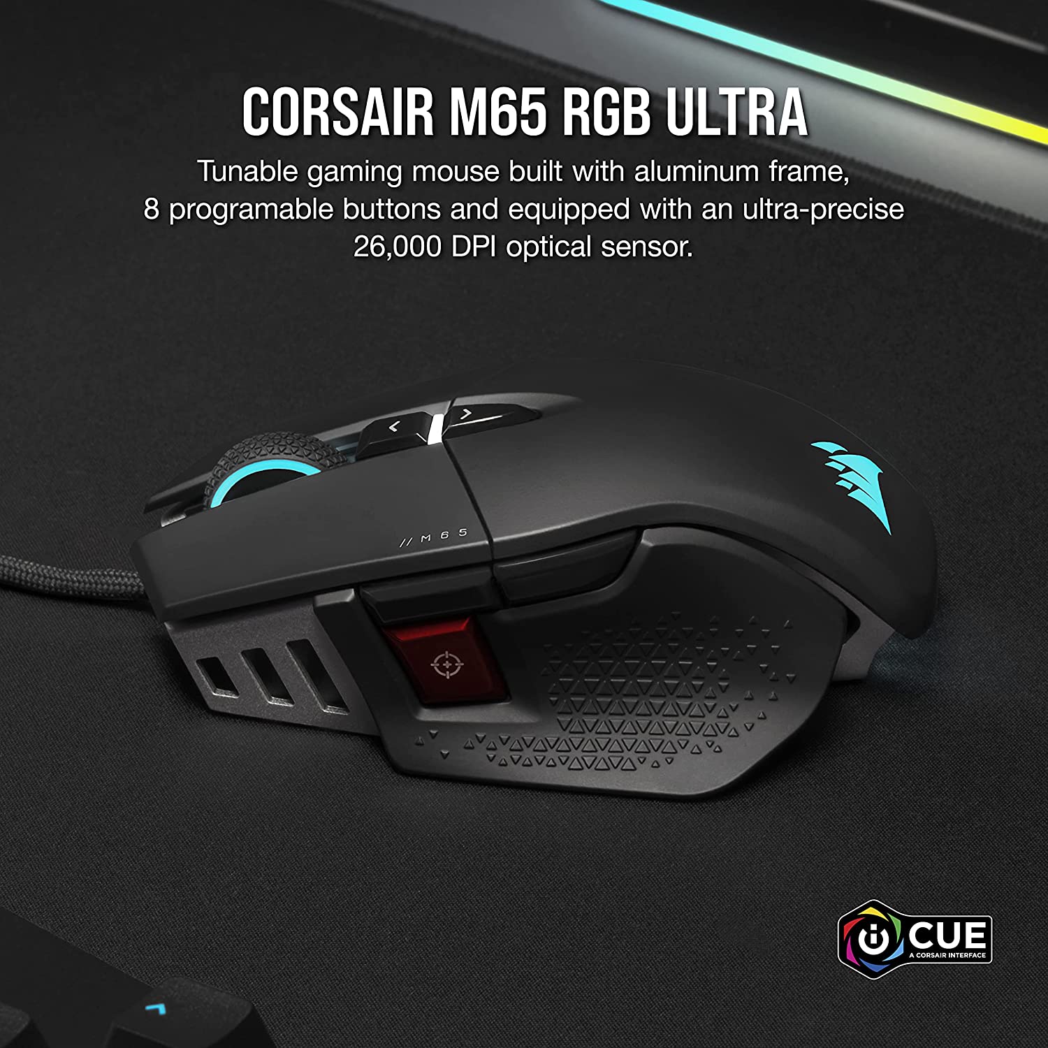 Chuột Corsair M65 RGB ULTRA Black (Hàng chính hãng)