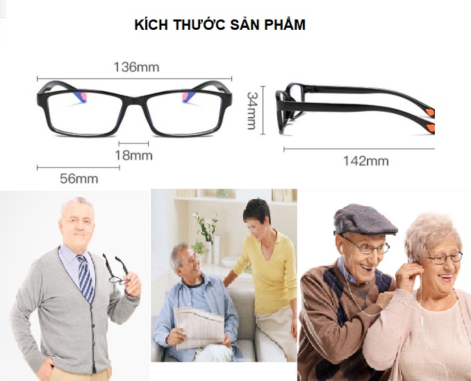 Kính viễn thị lão thị trung niên mắt cực sáng và rõ sẵn độ cực bền