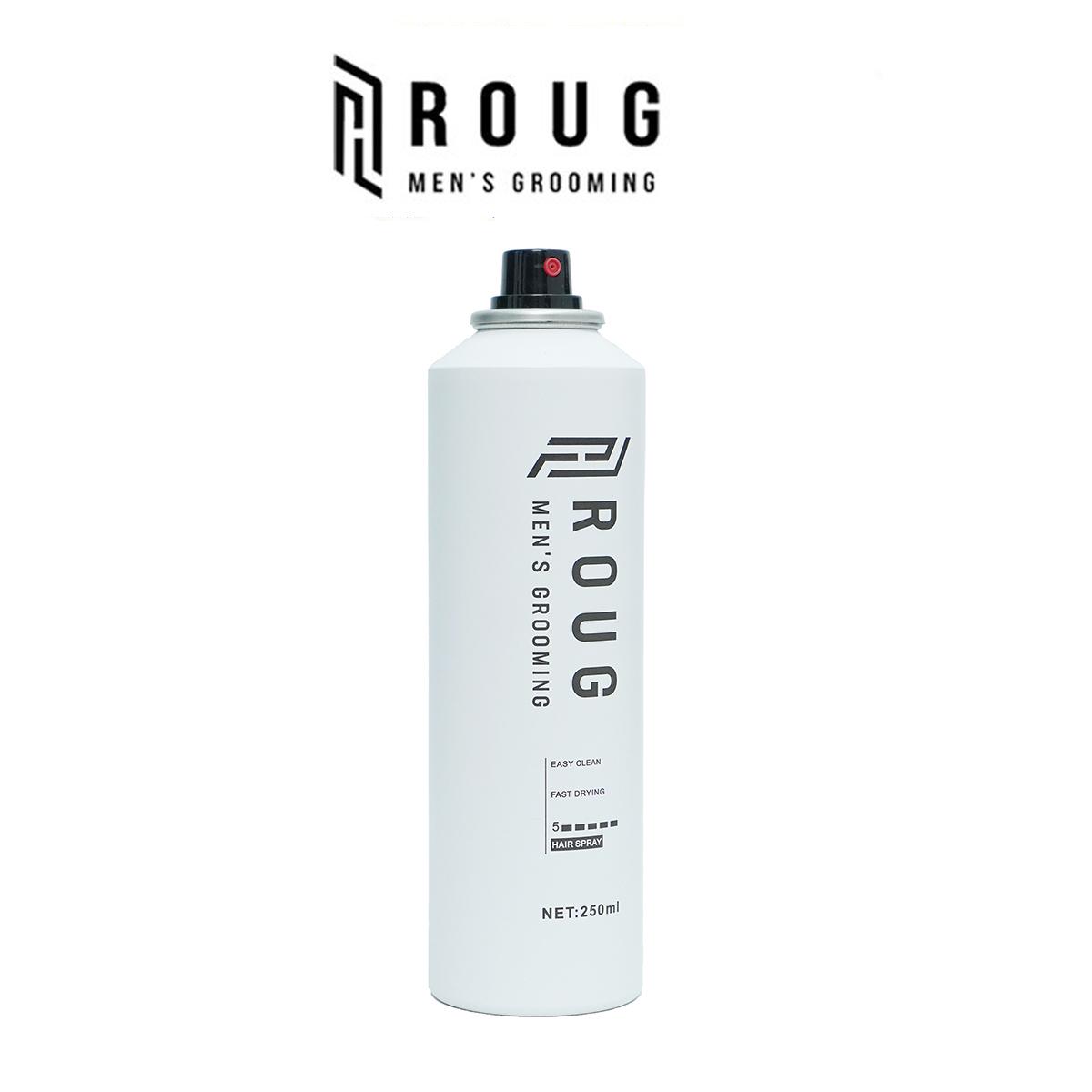 Gôm xịt tóc nam nữ Roug Hair Spray 250ml cao cấp Singapore + Tặng lược Texture Roug Men's Grooming và Lược sấy Chaoba