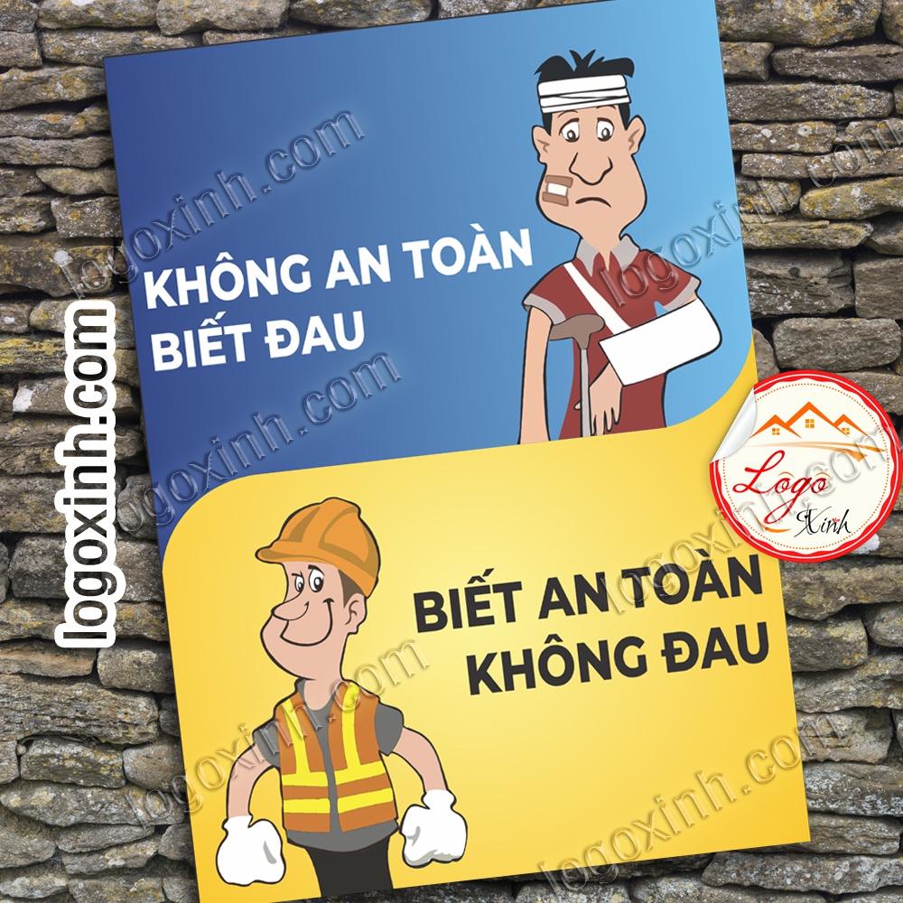 LOGO TEM STICKER KHẨU HIỆU CẢNH BÁO AN TOÀN LAO ĐỘNG- labor safety - AN TOÀN KHÔNG ĐAU- AN TOÀN LÀ BẠN TAI NẠN LÀ THÙ