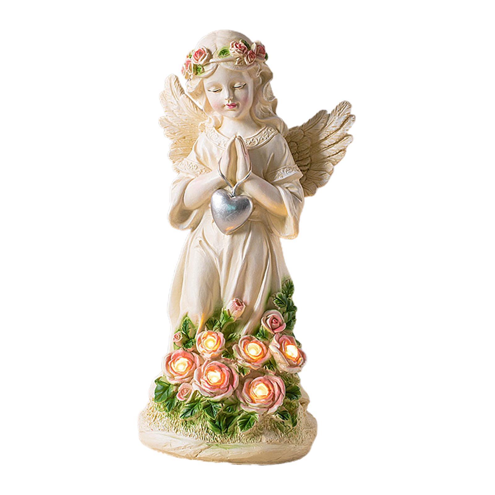 Angel Statues Angel Decoration Collectible Luminous for Landscape