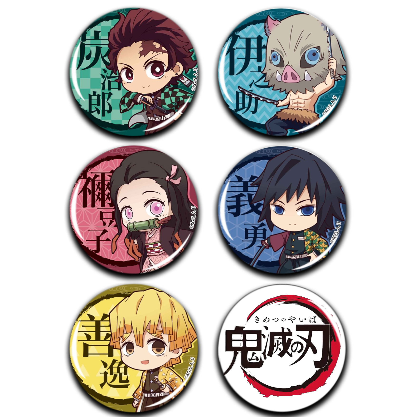Set 6 Huy hiệu Anime Kimetsu no Yaiba - Diệt Quỷ Cứu Nhân