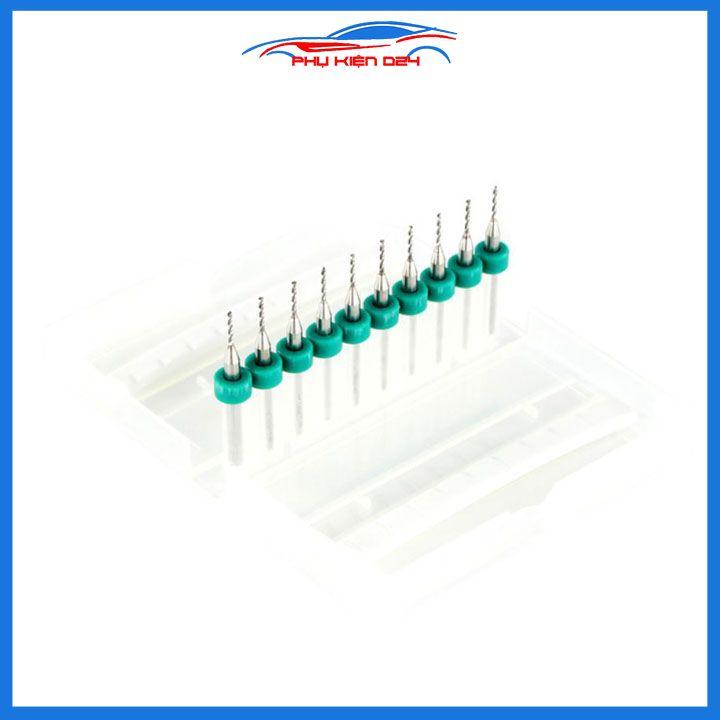 Hộp 10 mũi khoan CNC cao cấp độ chính xác cao đường kính mũi 1.0mm
