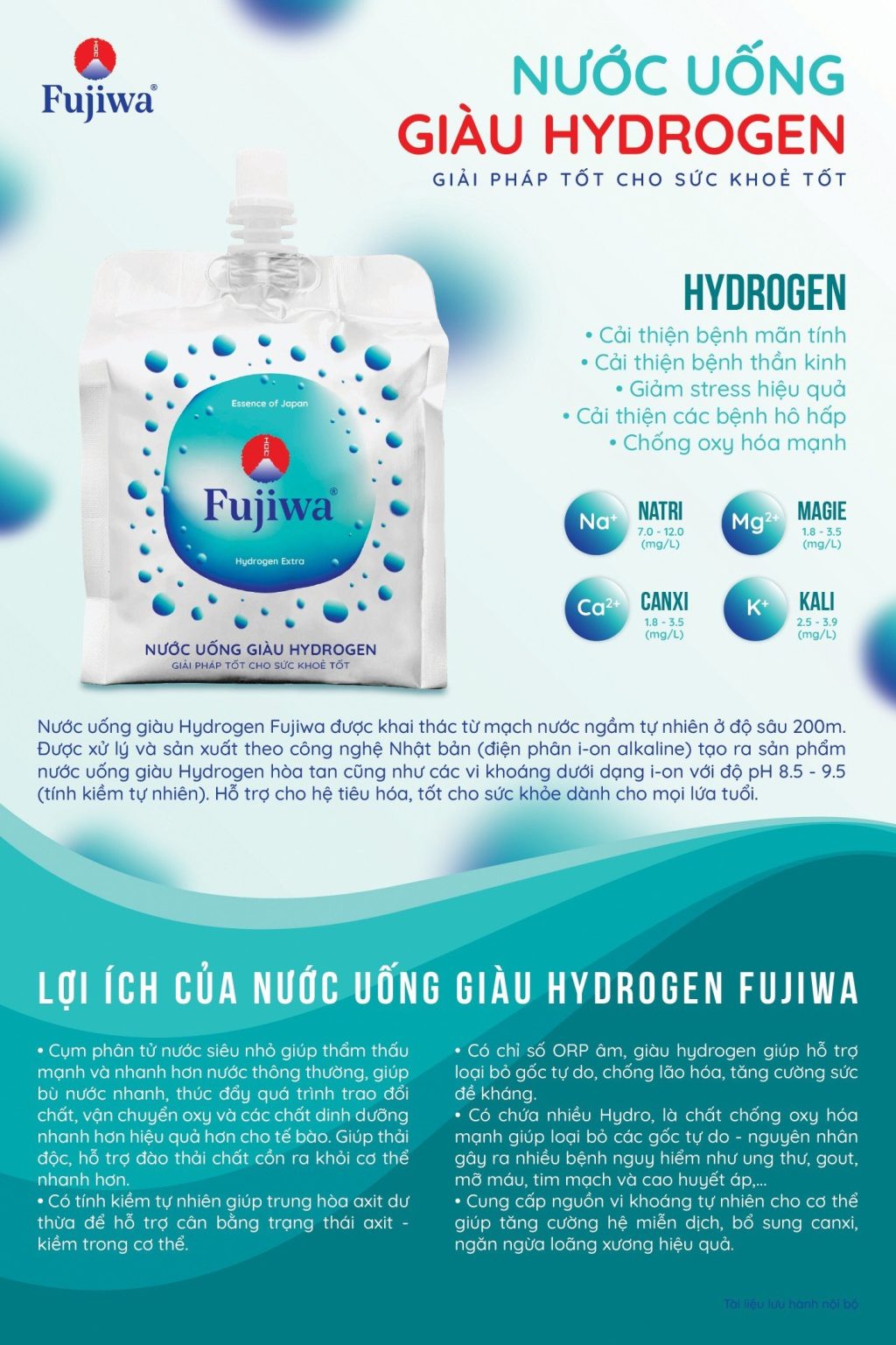 Nước Uống Giàu Hydrogen Fujiwa - Hộp 10 túi - Túi 300ml