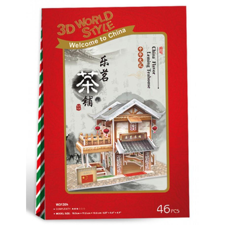 Mô hình giấy 3D - Bộ nhà truyền thống Trung Quốc-Leming Tea House-W3130h