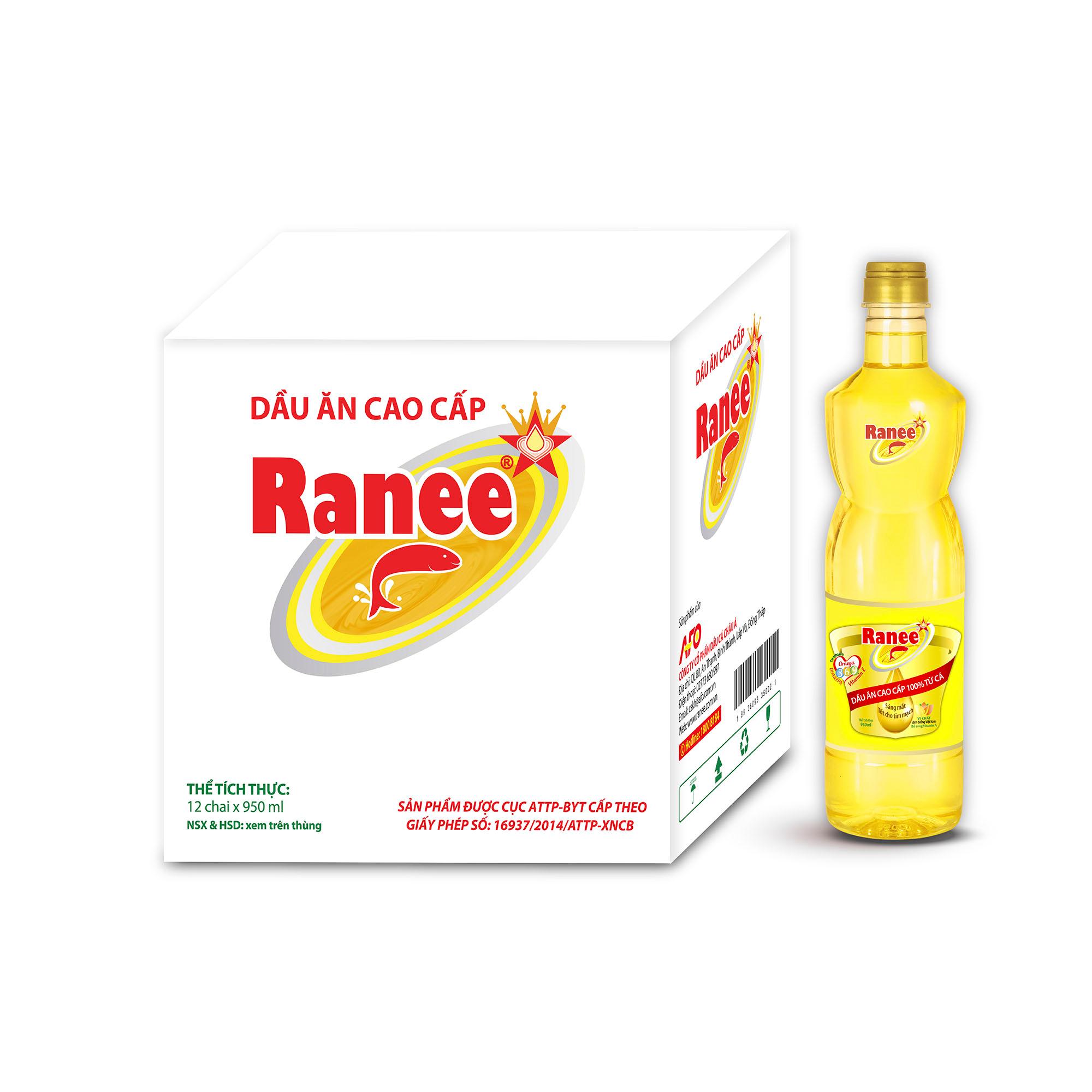 Thùng dầu ăn Ranee 950ml (950ml/chai x 12 chai)