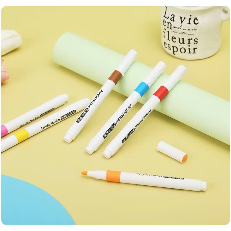 Bút Màu Acrylic Marker Tăng 50% Mực, Vẽ Trên Mọi Chất Liệu, Có Thể Vẽ Chồng Màu - HÀNG CHÍNH HÃNG MINIIN